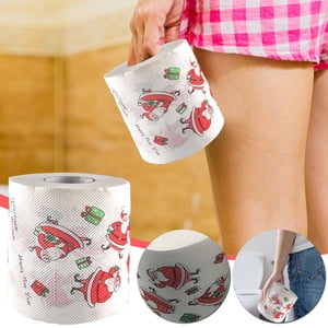 TIMIFIS Roll of Paper Gift Toilet Paper Printing Sanitary Roll Paper Towel Christmas Paper Towel Kitchen Gadgets
