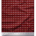 thumbnail image 1 of Soimoi Red Rayon Fabric Tree Christmas Decor Fabric Printed Yard 56 Inch Wide, 1 of 3