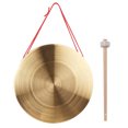 thumbnail image 1 of 30cm Hand Gong Cymbals Brass Copper Gong Chapel Opera Percussion Instrument with Round Play Hammer, 1 of 8
