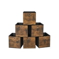 thumbnail image 1 of SONGMICS Storage Cubes, Set of 6 Storage Bins with Handles, Foldable Oxford Fabric and Non-Woven Fabric Storage Boxes, 11.8 x 11.8 x 11.8 Inches, Rustic Brown and Black URFB102B01, 1 of 4