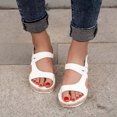 thumbnail image 4 of Summer Flat Wedge Heel Casual Buckle Solid Color Fish Mouth Female Sandals, 4 of 9