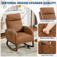 thumbnail image 4 of Garvee Rocking Chair, Modern Glider Chair, Recliner Armchair with Wood Legs and Side Pocket,Brown, 4 of 8