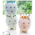 thumbnail image 4 of PP Kids Egg Shape Pen Holder Portable PP Plastic Cartoon Large Capacity Wide Mouth Ruler Rubber Glue Container Birthday Gift Green, 4 of 9
