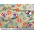 thumbnail image 3 of Soimoi Beige Rayon Fabric Snowflake & Pig Kids Print Fabric by Yard 42 Inch Wide, 3 of 3
