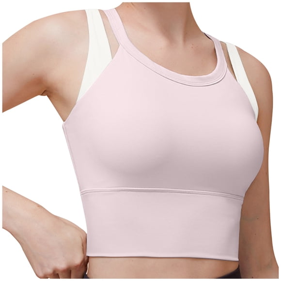 Yuyuzo 2 in 1 Sport Bras for Women Wirefree Full Coverage Comfort Bralettes Medium Impact Running Bras