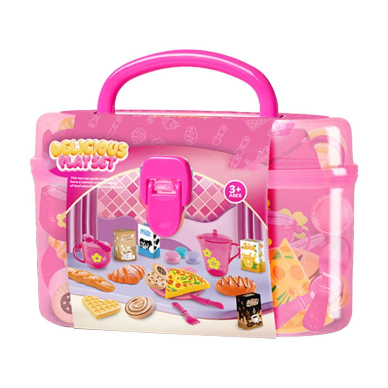 Pretend Cooking Games Play Kitchen Accessories Pretend To Play Food For Children's Kitchen Portable Toddler Games With Suitcase