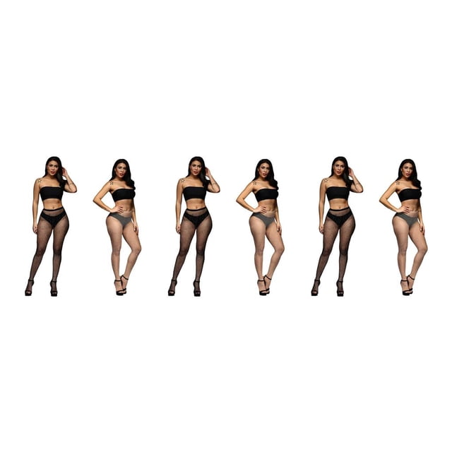 kurtrusly 2 Pcs Collants Aguichant Bas Résille Bas en Maille Bas pour Dames Fournitures pour Femmes 3Ensemble