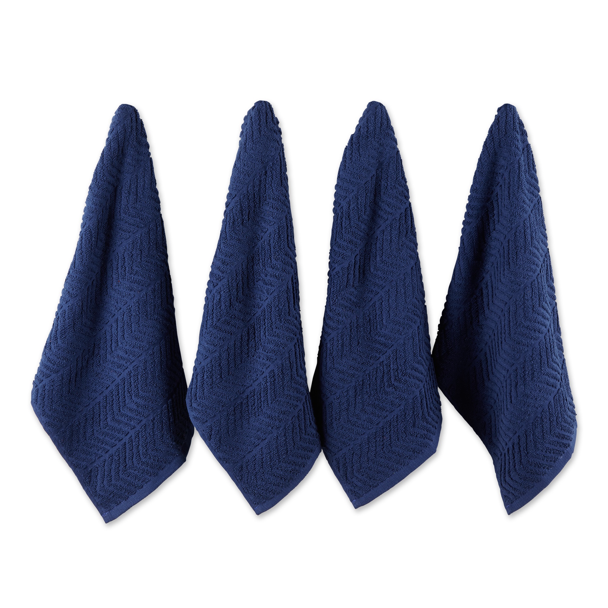 Design Imports DII Nautical Blue Chevron Luxury Barmop (Set of 4)