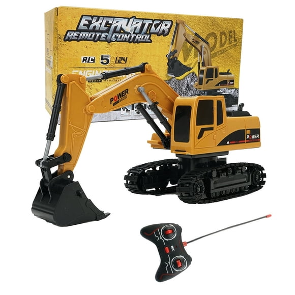 1/24 RC Construction Toys 5CH Digger Excavator Toys Best Gifts for Children Kids