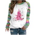 thumbnail image 1 of EQWLJWE Chandails en Molleton de Noël pour Femmes Manches Longues Col Rond Chandails en Molleton Pull Arbre de Noël Hauts et Verts Frais Manches Raglan Haut Arbre de Noël Chandails en Molleton pour Femmes Grandes Tailles, 1 of 2