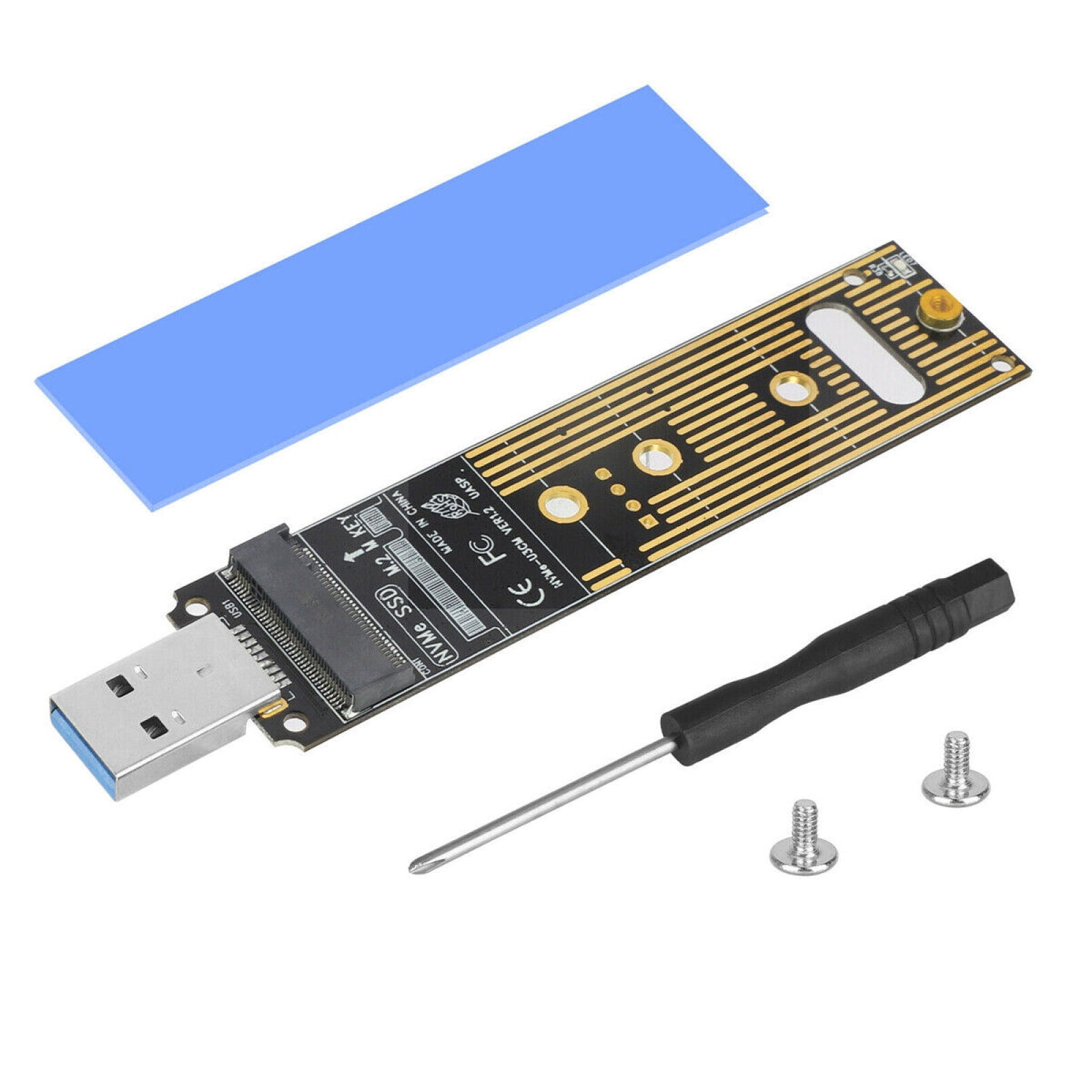 M.2 NVMe Enclosure, M.2 NVME SSD to USB Adapter, USB 3.1 10Gbps Support UASP Trim Tool Free External Hard Drive Reader