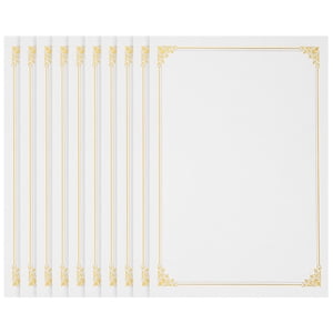Golden Blank Certificate Papier pour l'usage des écoles de bureau A4 Taille Imprimable Linge de papier vierge 10 Pcs