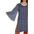 thumbnail image 4 of Moomaya Robes Tuniques Courtes Femmes Manches Kimono Kurti Imprimé Mini Tenue d'Été, 4 of 5