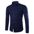 thumbnail image 1 of AherBiu Men Shirts Button down Long Sleeve Causal Regular Fitted Causal Loose Fall Winter Classic Solid Color Tee Tshirts, 1 of 2