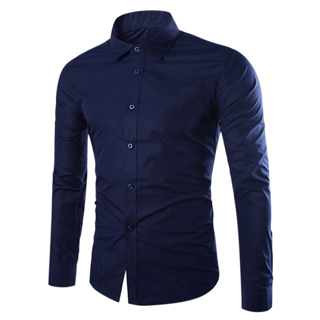 AherBiu Men Shirts Button down Long Sleeve Causal Regular Fitted Causal Loose Fall Winter Classic Solid Color Tee Tshirts