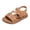 Café, variante sur Splozh Sandales pour Enfants Filles Sandales à Nœud Bout Ouvert Bride à la Cheville Sandales Plates Chaussures de Demoiselle d'Honneur pour Fête Robe Blanc, 7-8 Ans