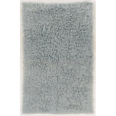 New Flokati 1400gr 8' x 10' Area Rug, Light Grey