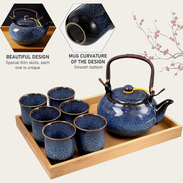 Kitchen Star 9 Piece Traditional Tea Serving Set with Bamboo