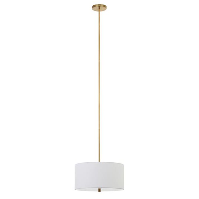 Hudson & Canal PD0619 Ellis Brass Pendant with Fabric Shade