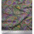 thumbnail image 1 of Soimoi Cotton Cambric Fabric Floral & Paisley Print Sewing Fabric Yard 42 Inch Wide, 1 of 5