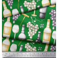 thumbnail image 2 of Soimoi polyester Crepe Fabric Grapes,Wine Glass & Bottle Print Fabric by the Yard 52 Inch Wide, 2 of 3