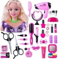 thumbnail image 1 of Hair Styling Doll Head Play Set For Girls, Pretend Role Game With Accessories And Educational Safe Plastic Material, 1 of 5