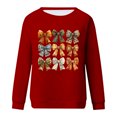 thumbnail image 4 of QATAINLAV Chandails à Manches Longues pour Femmes pour la Sensibilisation au Cancer du Sein, Mignon Chandail à Col Rond Imprimé Blouse 2025 Automne Tunique Décontractée Hauts Big Deal Days Rouge m, 4 of 5