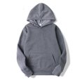 thumbnail image 4 of Yeahdor Men's Basic Long Sleeve Drawstring Hoodie Sweatshirt Casual Solid Color Pullover Tops Dark Gray XL, 4 of 5