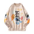 thumbnail image 1 of Pompotops Nouveaux Chandails pour Hommes Automne et Hiver 2021, Hauts Imprimés à Manches Longues et Col Rond Tendance pour Hommes, Chandails Graffiti Mode Grande Taille en Solde, 1 of 3