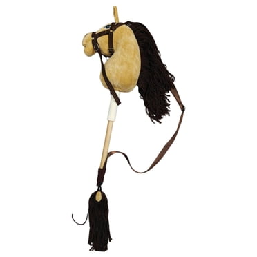 Lipstore Jouet Cheval Bâton Drôle Tête d'Animal en Peluche pour Enfants Garçons Filles Brun