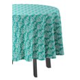 thumbnail image 3 of Vargottam Indoor/OutdoorRoundTablecloth 58 InchRoundTablecloth Waterproof PatioTableCloths,Spring/SummerTableCovers For Backyard CircularTable/Bbqs/Picnic -Turquoise Blue, 3 of 8