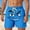 Blue, variant on Summer Casual Shorts For Everyday Wear With Print Lightweight Comfort Elastic Waist Outdoor Sports Apparel Men