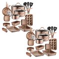 thumbnail image 1 of NutriChef 20 Piece Nonstick Kitchen Cookware Pots & Pans Set, Bronze (2 Pack), 1 of 10