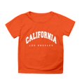 thumbnail image 4 of T-shirts Filles Garçon Fille Imprimé Ville Col Rond Manches Courtes Décontractées Hauts Filles Orange 3-4 Ans, 4 of 4