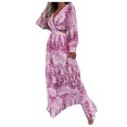 thumbnail image 1 of TJAZFJPA Robe Grande Taille Blanche Femme Maxi Robe Longue Vacances Florale Boho Paisley Imprimé Découpé Été Chinois T-Shirt Robe Femme, 1 of 7