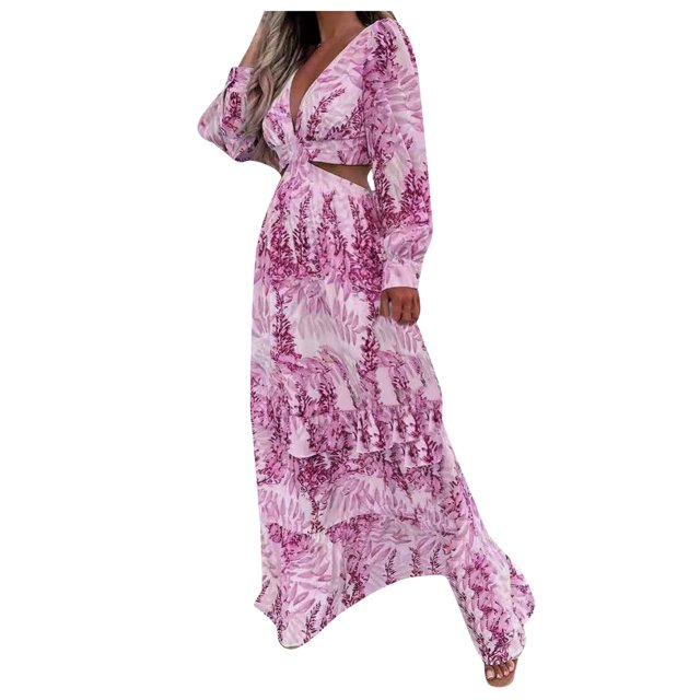 TJAZFJPA Robe Grande Taille Blanche Femme Maxi Robe Longue Vacances Florale Boho Paisley Imprimé Découpé Été Chinois T-Shirt Robe Femme