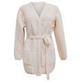 thumbnail image 4 of IMENGL Wool mid length solid knitted cardigan, White L, Size M-XL, 4 of 4