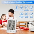 thumbnail image 2 of Geevon Indoor Outdoor Thermometer Wireless with 3 Remote Sensors, Digital Hygrometer Thermometer Temperature Humidity Monitor with Comfort Indicator, Temp Alarm, 60M/200FT Range for Home(White), 2 of 7