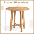 thumbnail image 3 of Gymax 31.5'' Patio Dining Table Round Teak Wood Dining Table w/ Slatted Tabletop Garden, 3 of 10
