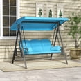 thumbnail image 2 of Outsunny Balançoire de Porche 3 Places, Chaise Balançoire d'Extérieur Robuste, Bleu Pâle, 2 of 9