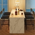 thumbnail image 1 of AKDSteel Bar Stools Set of 4, Kitchen Bar Stools with Footrest, PU Upholstered Counter Height Barstools, Bar Chairs with Back for Kitchen Island, Apartment, Counter Bar, Easy Assembly, Rustic Black, 1 of 7