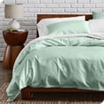 thumbnail image 1 of Bare Home Organic Cotton Duvet Cover Set, 300 Thread Count, Percale Weave, Full/Queen, Willow, 1 of 5