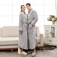 thumbnail image 4 of Gift TIMIFIS Mens Womens Robe Soft Plush Fleece Hooded Bathrobe, Full Length Long Warm Lounge Robe Spa Bath Robe with Hood pring/Summer, 4 of 6