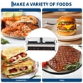 thumbnail image 2 of AKDSteel Commercial Panini Grill, 1800w Electric Sandwich Maker With 9"x9" Full Grooved Enamel Plate And Temp Control, 2 of 8