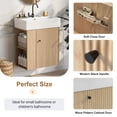 thumbnail image 3 of LHYY 21.6 inch Modern Floating Bathroom Vanity with Ceramic Basin - Perfect for Small Bathrooms,Left side storage, 3 of 12