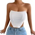 thumbnail image 1 of Birdeem Womens Fashion Solid Slim Backless Tanks Top Short Breast Wrap Vest, 1 of 12