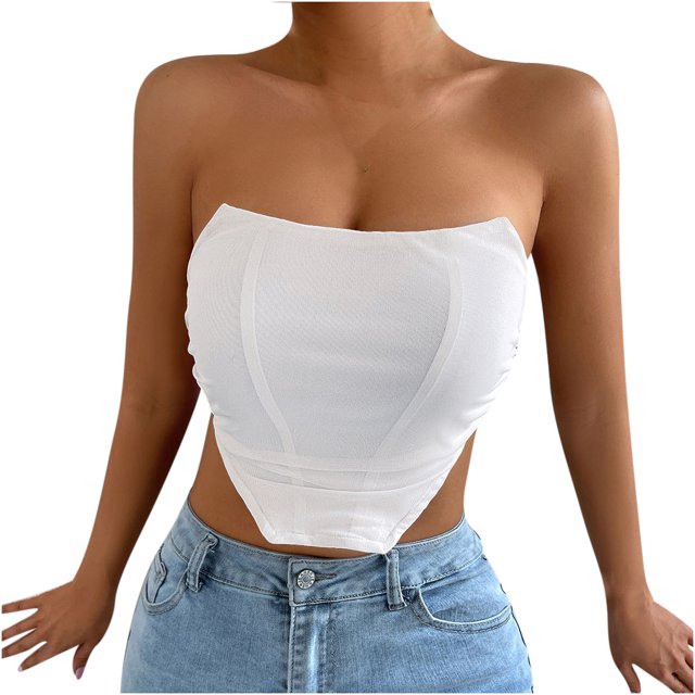 Birdeem Womens Fashion Solid Slim Backless Tanks Top Short Breast Wrap Vest