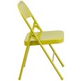 thumbnail image 3 of HERCULES COLORBURST Series Twisted Citron Triple Braced & Double-Hinged Metal Folding Chair, 3 of 9