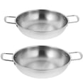 thumbnail image 2 of 2Pcs Stainless Steel Wok with Handles Kitchen Cooking Pan Kitchenware Cooking Metal Wok, 2 of 8