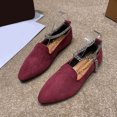 thumbnail image 4 of B91xZ Mocassin Pointu pour Femmes, Talon Bas, Bride Cheville, Chaussures Plates, Vin 5.5, 4 of 5